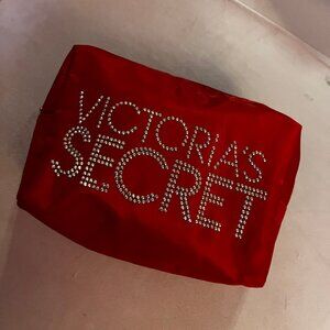 Large Red Victoria's Secret Makeup Cosmetic Bag Travel Luggage Like NEW
